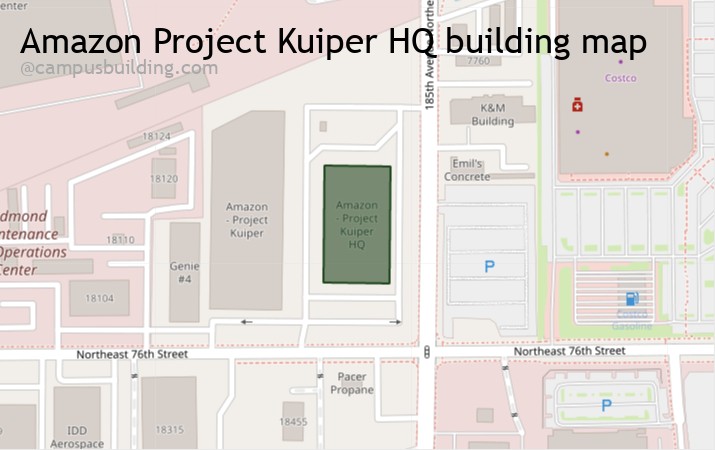 Amazon Project Kuiper HQ map