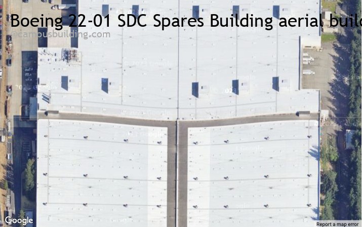 Boeing 22-01 SDC Spares Building aerial view