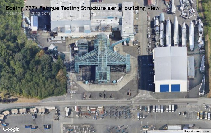 Boeing 777X Fatigue Testing Structure aerial view