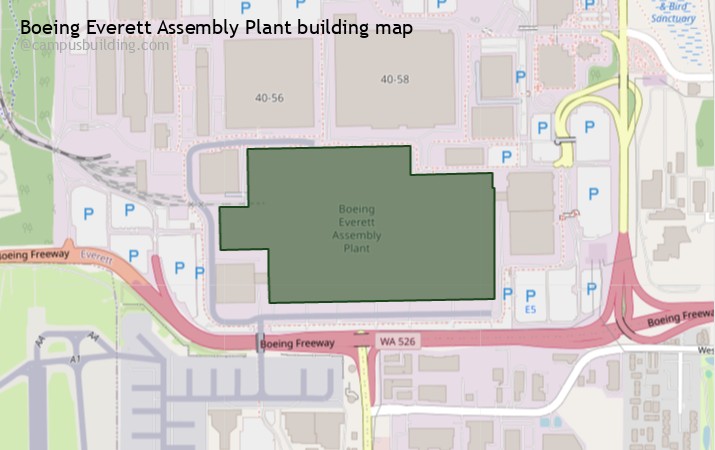 Boeing Everett Assembly Plant map