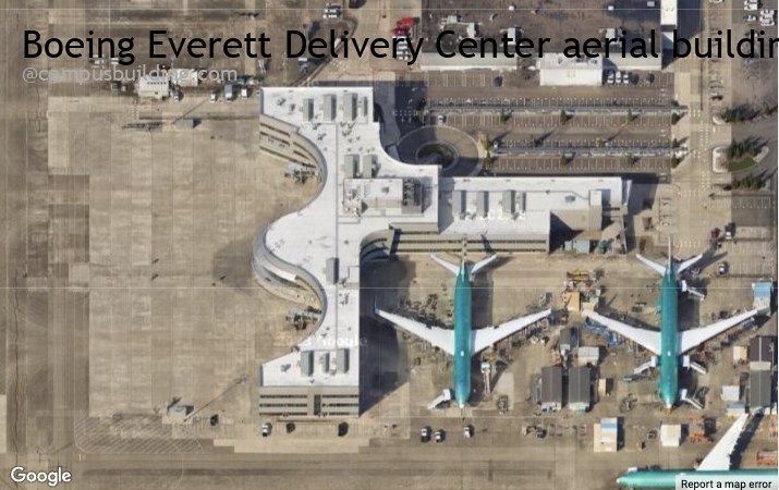 Boeing Everett Delivery Center aerial view