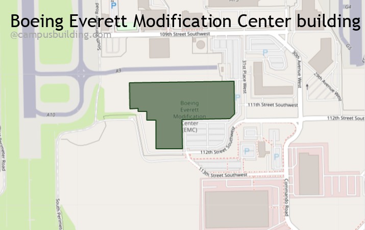 Boeing Everett Modification Center map