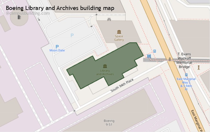 Boeing Library and Archives map