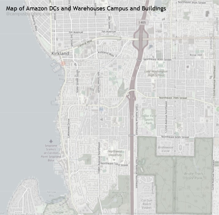 Amazon DCs and Warehouses campus buildings map