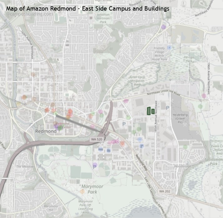 Amazon Redmond - East Side campus buildings map