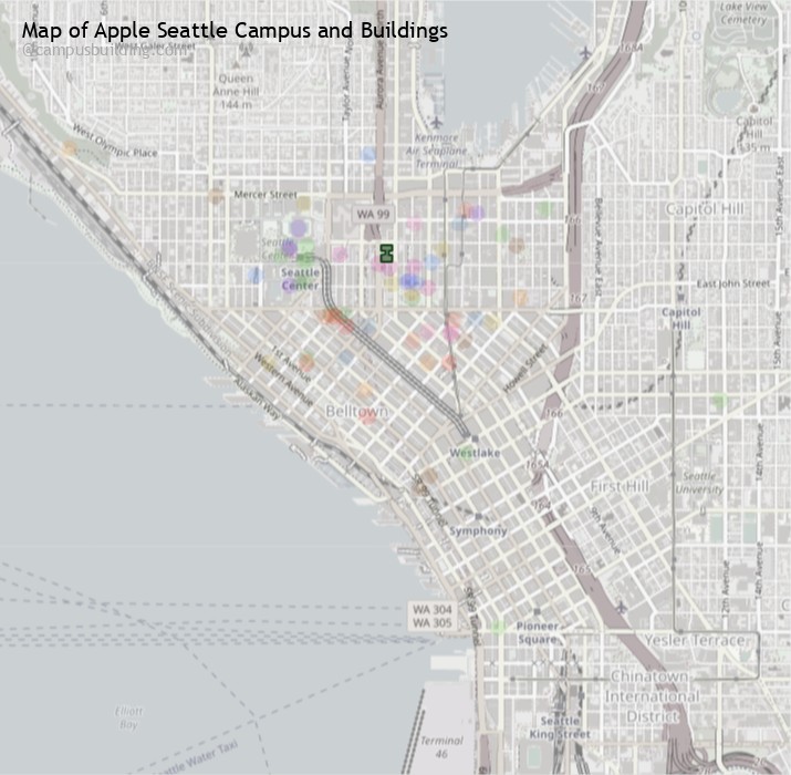 Apple Seattle campus buildings map