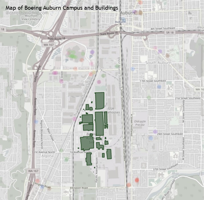 Boeing Auburn campus buildings map