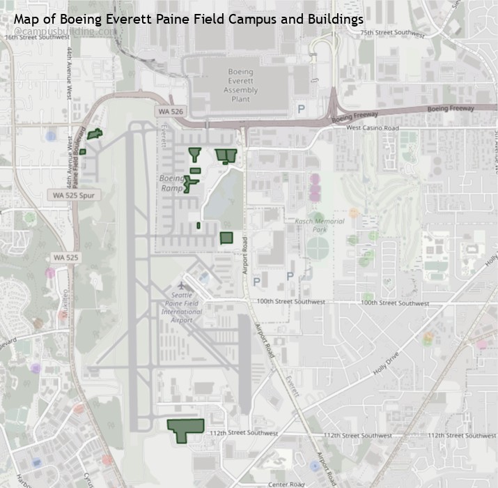 Boeing Everett Paine Field campus buildings map