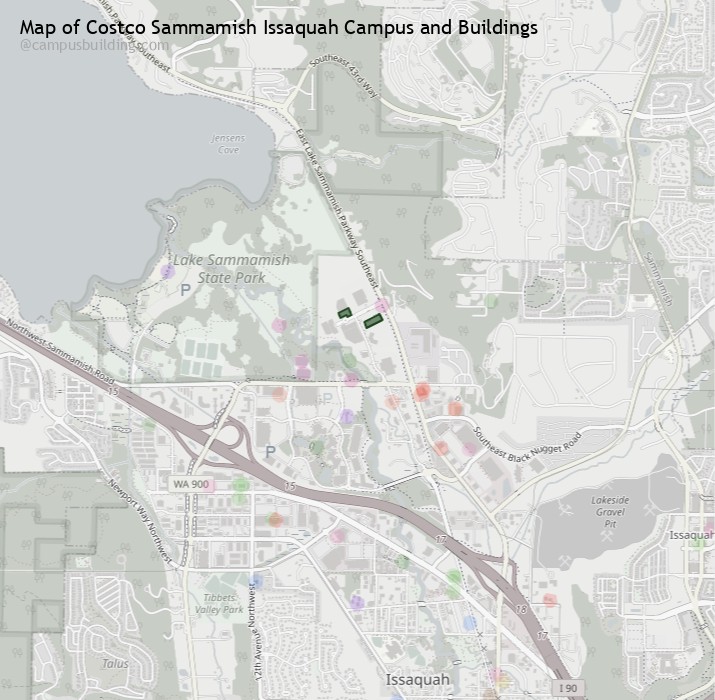 Costco Sammamish Issaquah campus buildings map