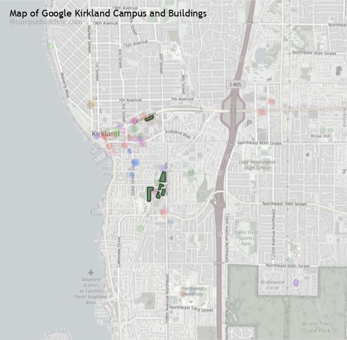 Google Kirkland campus buildings map