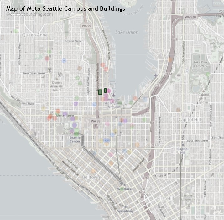 Meta Seattle campus buildings map