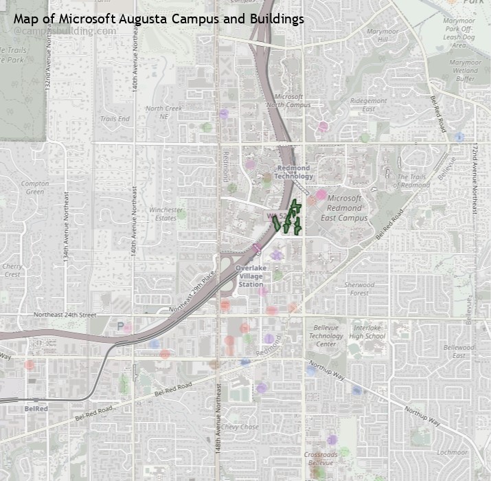 Microsoft Augusta campus buildings map