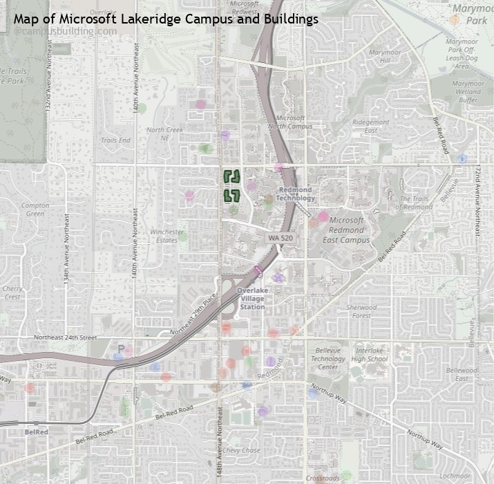 Microsoft Lakeridge campus buildings map