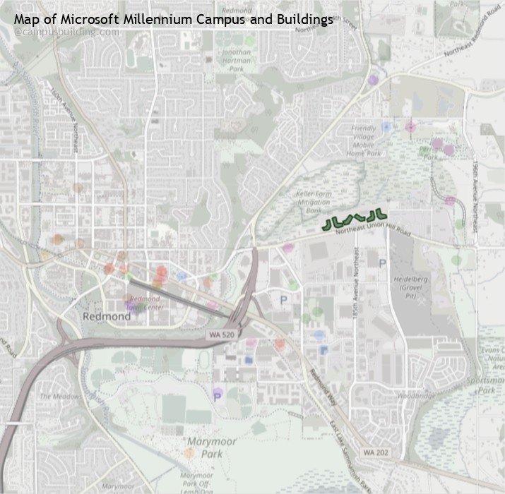 Microsoft Millennium campus buildings map