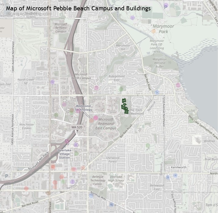 Microsoft Pebble Beach campus buildings map