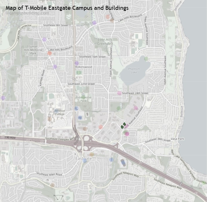 T-Mobile Eastgate campus buildings map