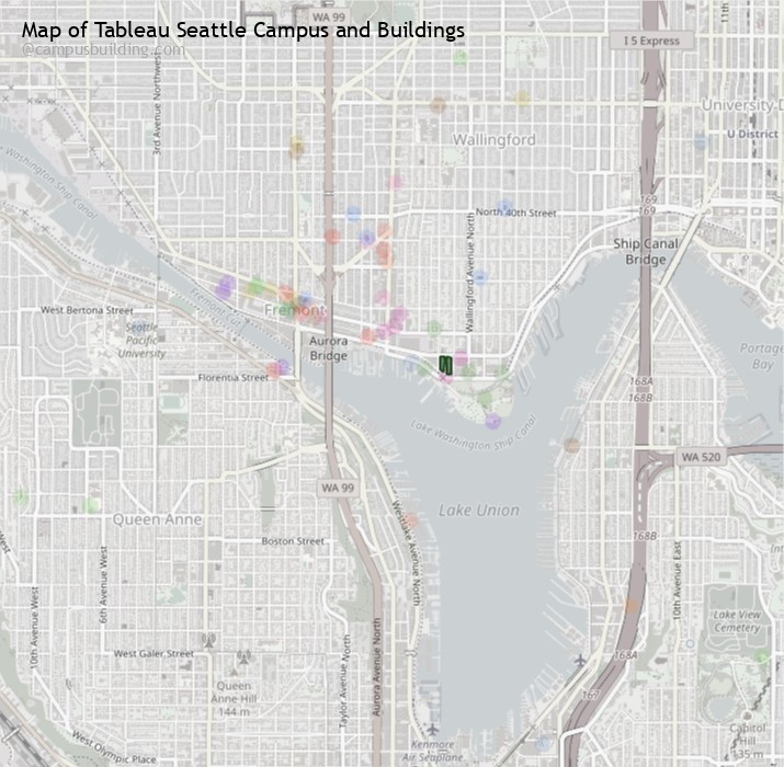 Tableau Seattle campus buildings map