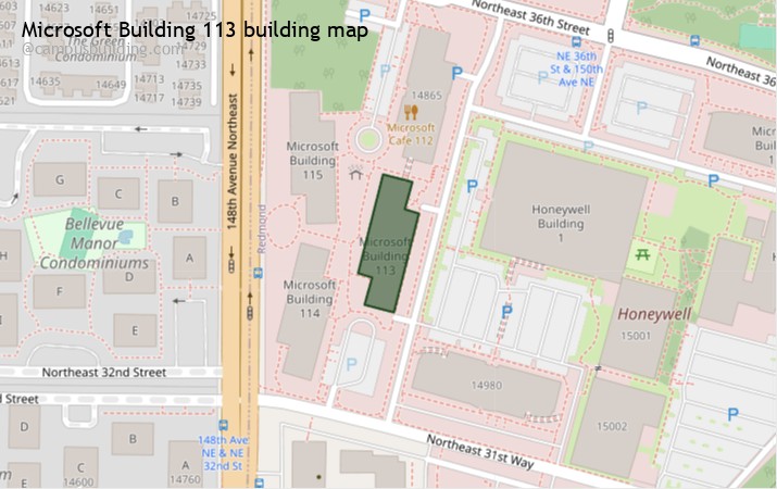 Microsoft Building 113 map