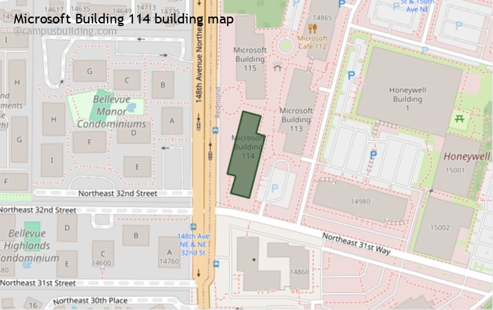 Microsoft Building 114 map