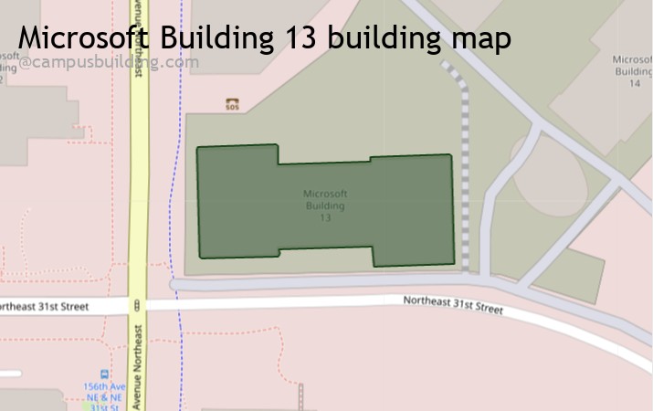 Microsoft Building 13 map