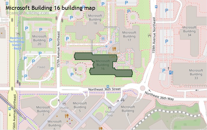 Microsoft Building 16 map