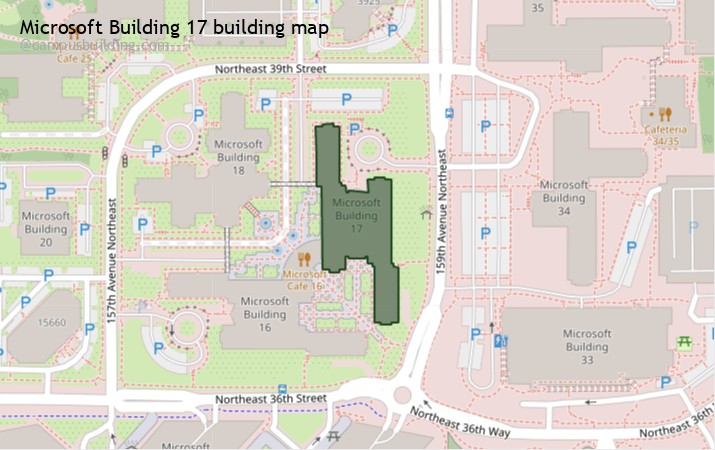 Microsoft Building 17 map