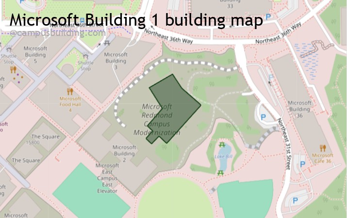 Microsoft Building 1 map