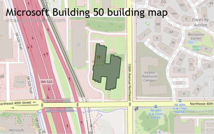 Microsoft Building 50 map