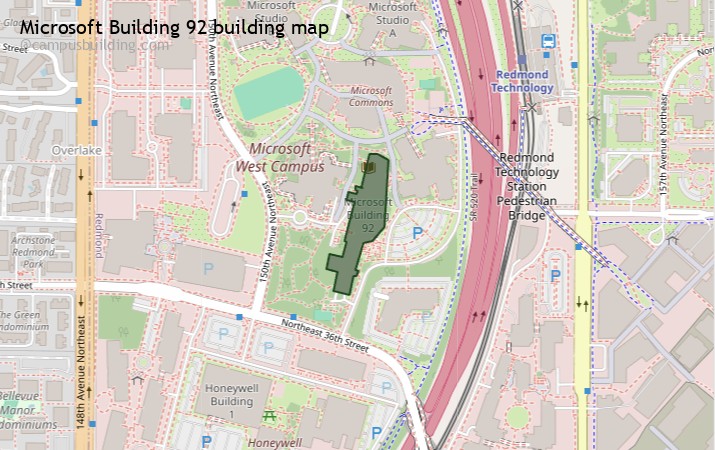 Microsoft Building 92 map