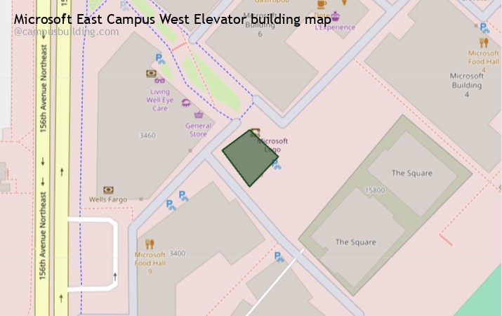 Microsoft East Campus West Elevator map