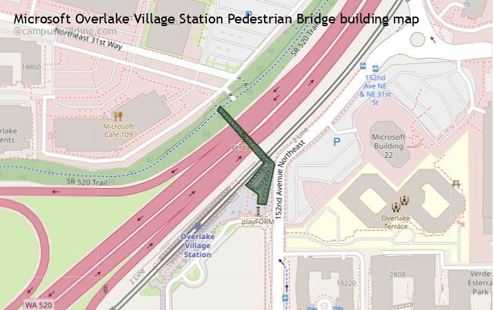 Microsoft Overlake Village Station Pedestrian Bridge map