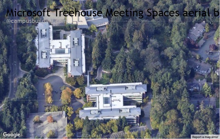 Microsoft Treehouse Meeting Spaces aerial view