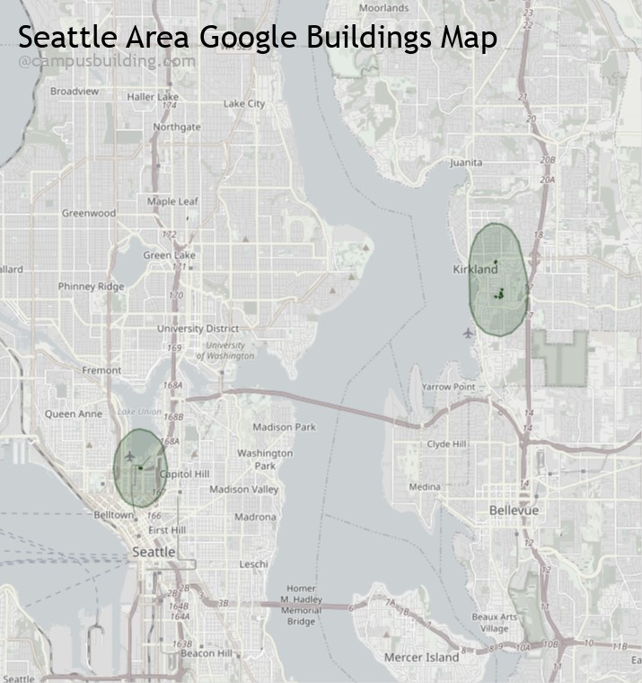 Seattle area Google buildings map