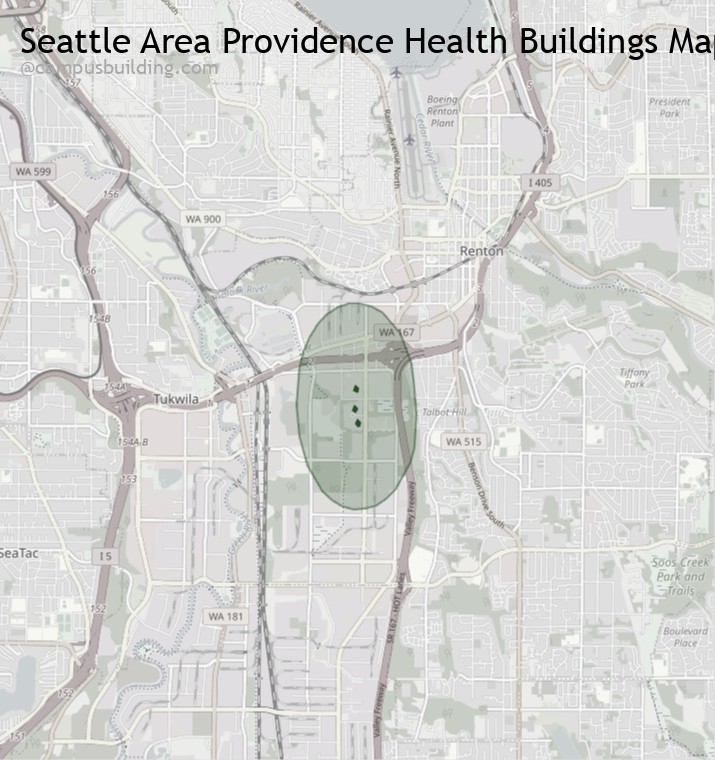 Seattle area Providence Health buildings map