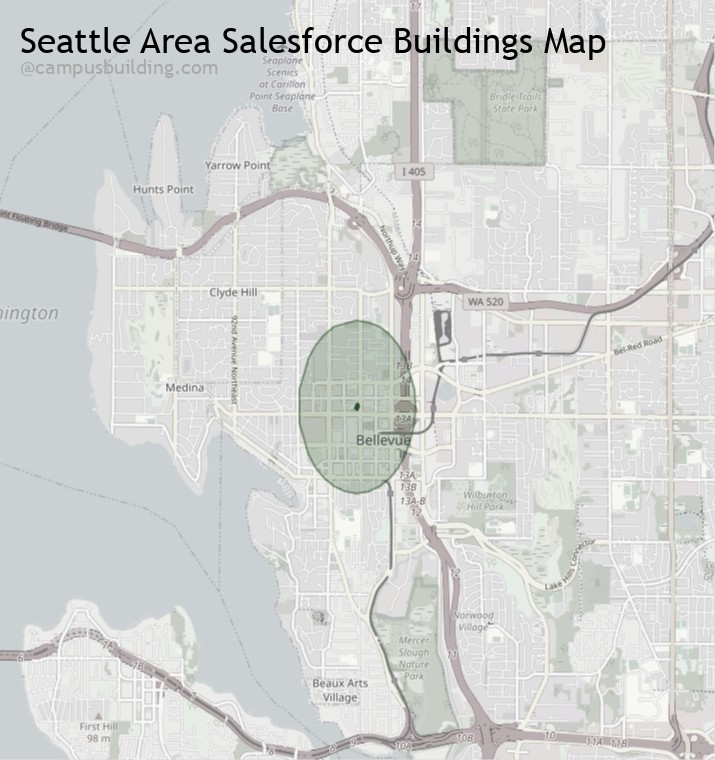 Seattle area Salesforce buildings map